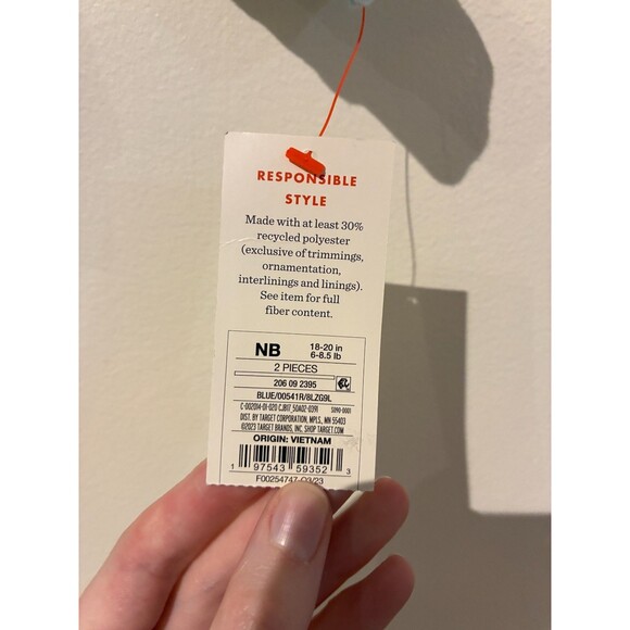 NWT Cat & Jack Blue "Happy Together" Sweatshirt & Pants Outfit - Newborn (NB) - Picture 3 of 3